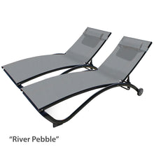 Load image into Gallery viewer, Glendale 4 Position Aluminum Pool Lounger with Wheel and Pillow 2 Pack
