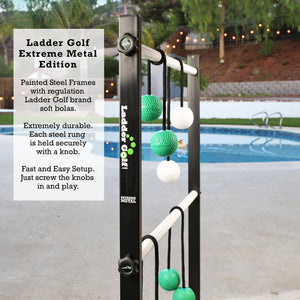 Ladder Golf Double Ladder Ball Game - Extreme Metal Edition