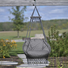 Load image into Gallery viewer, Deluxe Polyester Macrame Chair With Fringe
