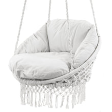 Load image into Gallery viewer, Deluxe Polyester Macrame Chair With Fringe
