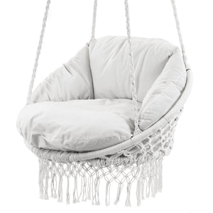 Deluxe Polyester Macrame Chair With Fringe