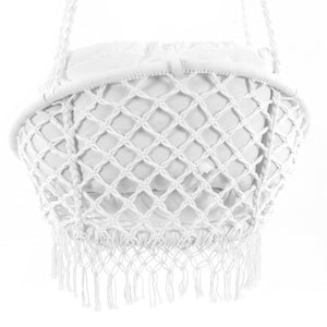 Deluxe Polyester Macrame Chair With Fringe