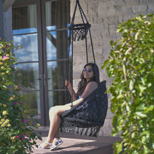 Load image into Gallery viewer, Deluxe Polyester Macrame Chair With Fringe
