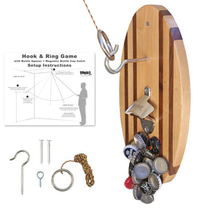 Hook and Ring Beach Stripe Design with Bottle Opener & Magnetic Bottle Cap Catch