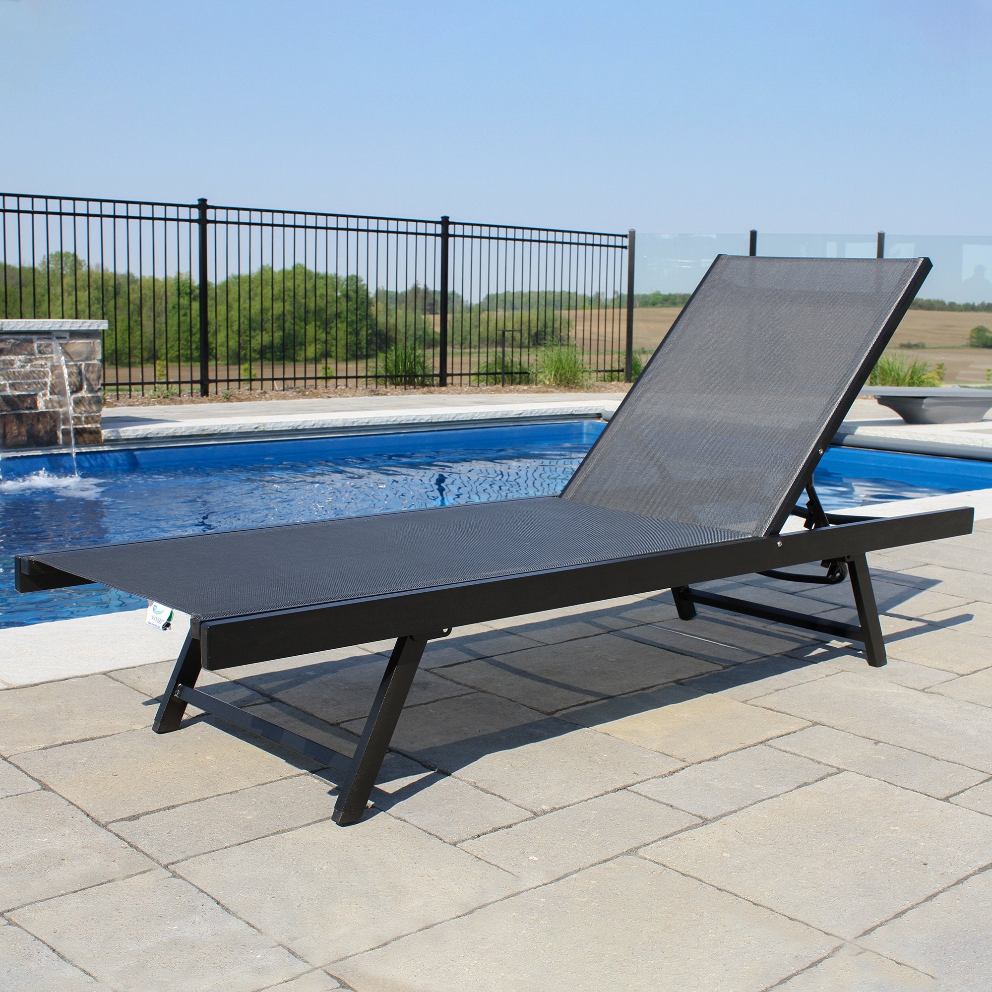 Urban Phifer® & Aluminum Lounger Set (2pc) - Black Chrome